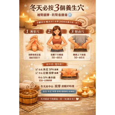 最近天氣一冷，很多人都說手腳冰冰的、整個人懶洋洋的 其實冬天正是好好照顧自己的時候，今天幫大家整理3個日常可以按的穴位，在家就能簡單保養。